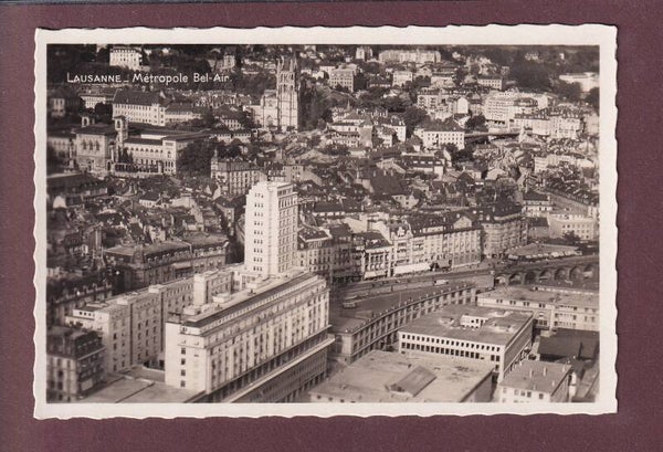 LAUSANNE - Vue aérienne - Tour Bel-Air - 1951 fête gymn.
