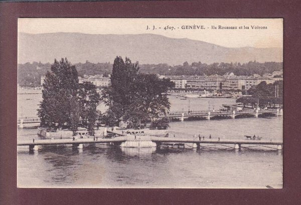 GENEVE - Île Rousseau et Les Voirons - 1933