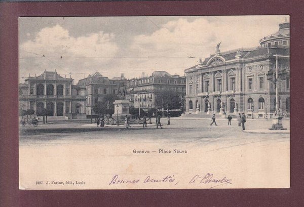 GENEVE - Place Neuve - 1907 taxée