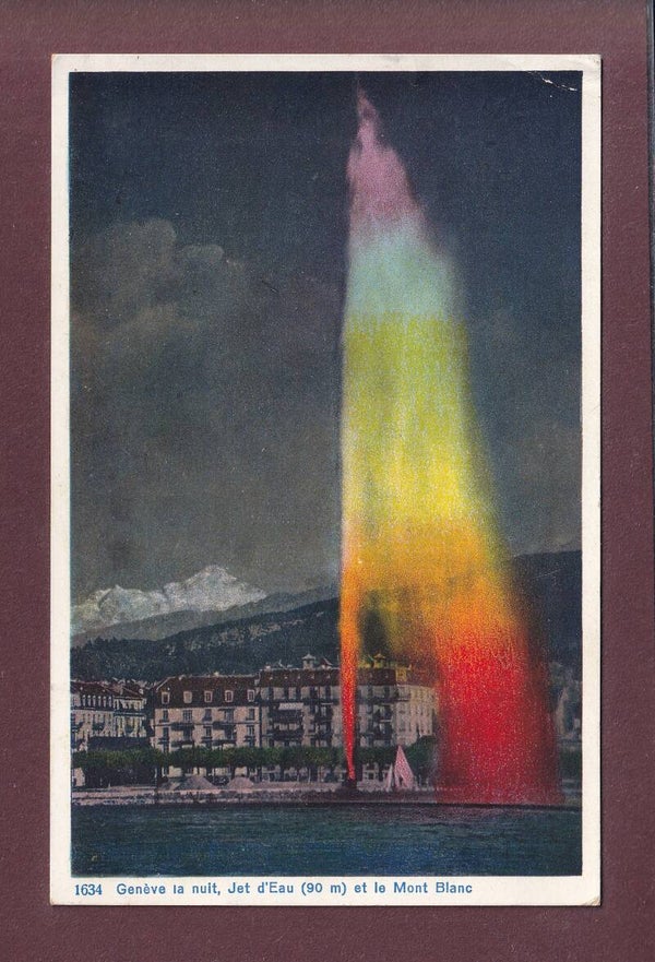 GENEVE - Jet d'eau "LGBT" - 1931 // Pli d'angle //