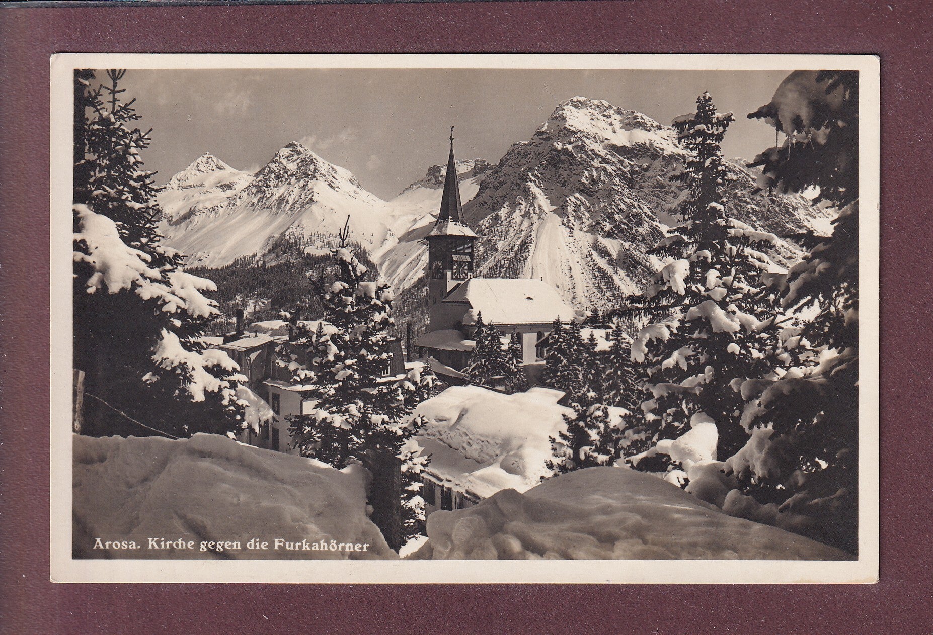 AROSA - Kirche gegen Furkahörner