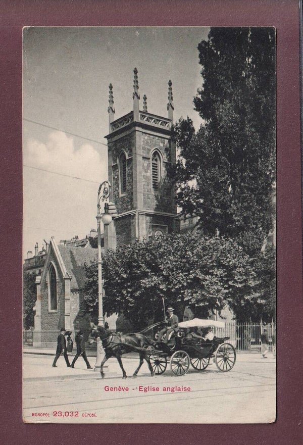 GENEVE - Eglise Anglaise - Attelage