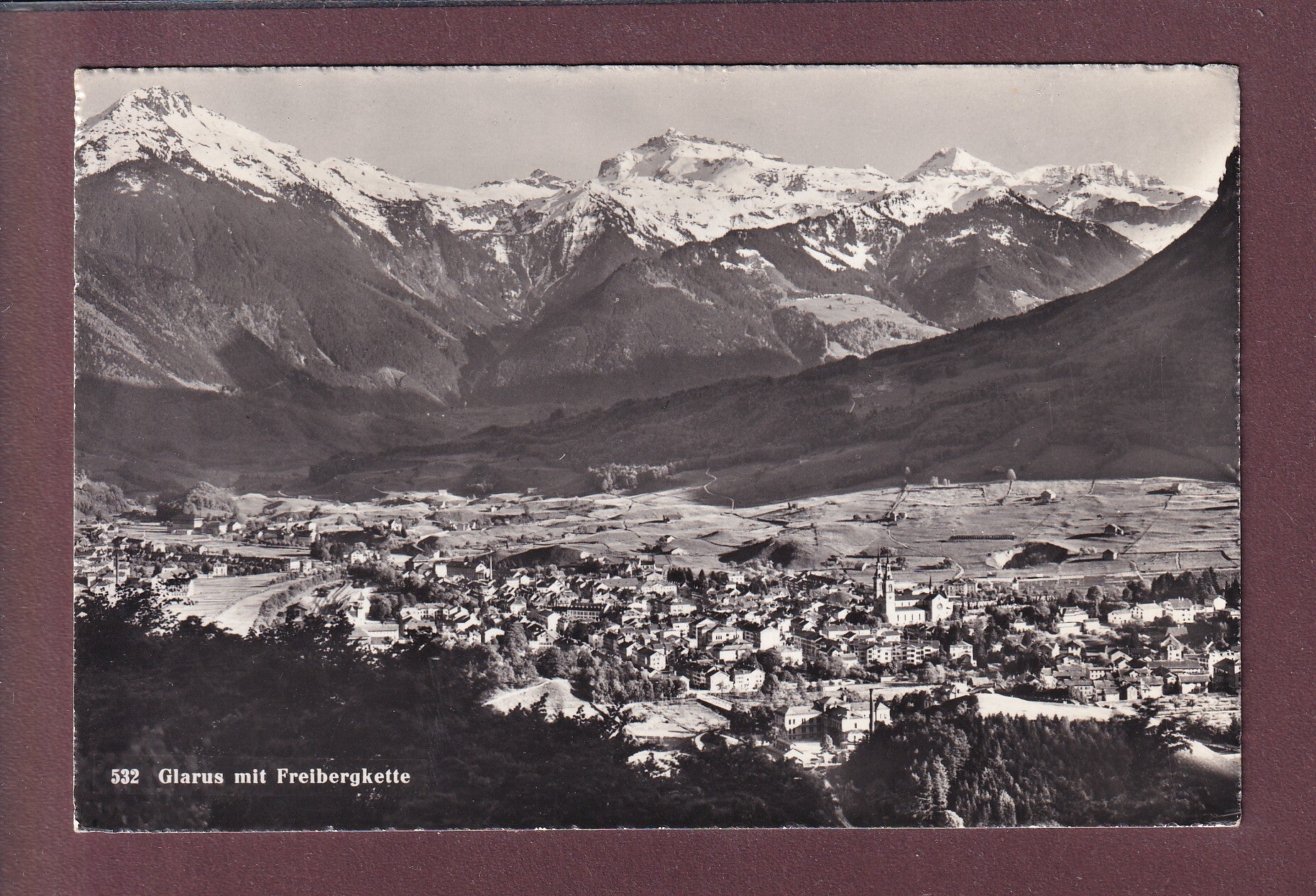 GLARUS mit Freibergkette - 1950
