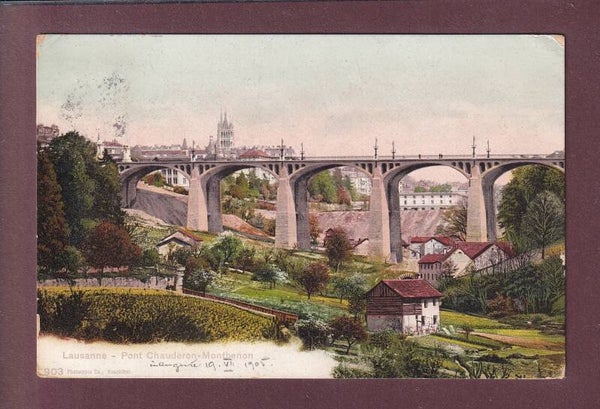 LAUSANNE - Pont Chauderon - Plaine de Montbenon - 1909
