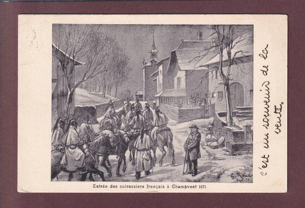 Entrée des cuirassiers français à CHAMPVENT - 1911