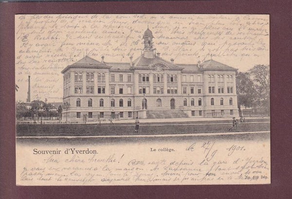 Souvenir d'YVERDON - Le Collège - 1901