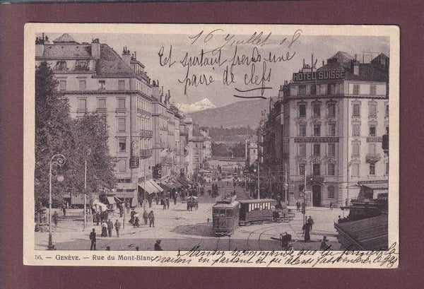 GENEVE - Hôtel Suisse - Tram - 1908