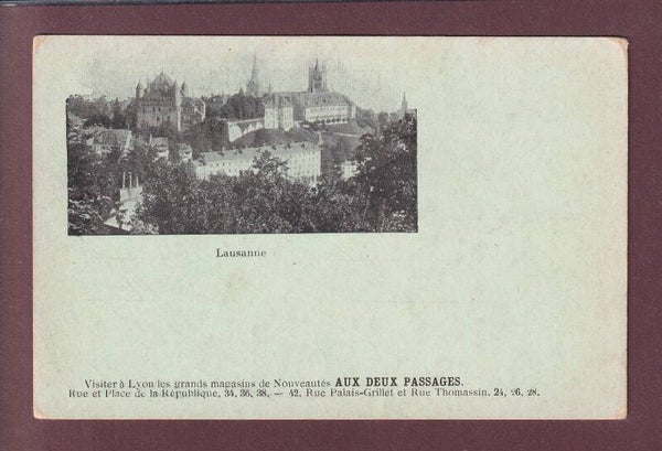 LAUSANNE - Publicité "Aux deux passages" à Lyon