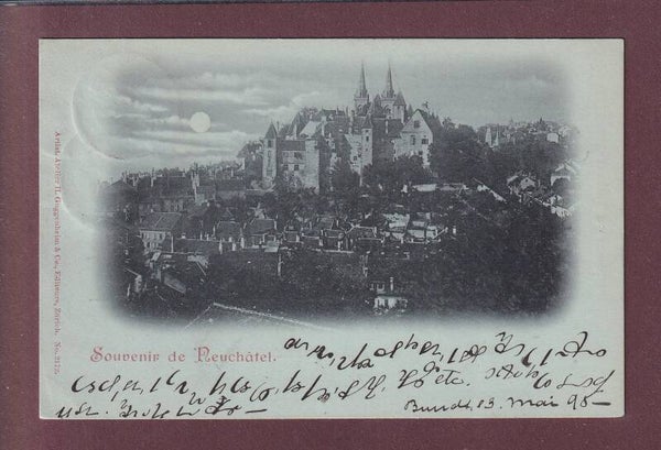Souvenir de NEUCHÂTEL - Clair de lune - 1898