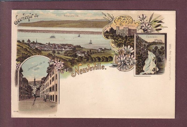 Souvenir de LA NEUVEVILLE - Litho Künzli