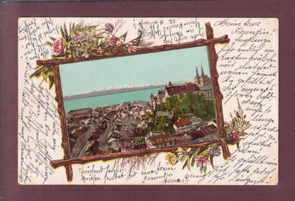NEUCHÂTEL et les Alpes - 1905 // plis d'angle //
