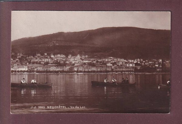 NEUCHÂTEL vu du lac - Barques - 1919