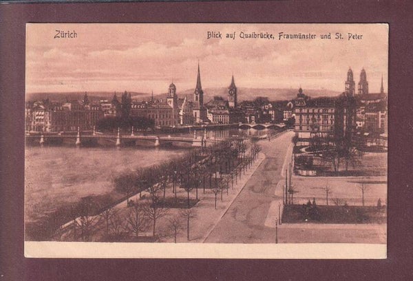 ZÜRICH - Quaibrücke - Fraumünster - 1909