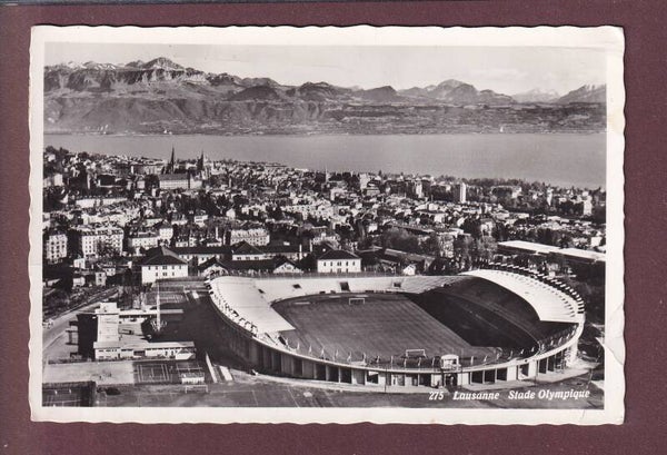 LAUSANNE - Stade Olympique - 1956 // pli d'angle //