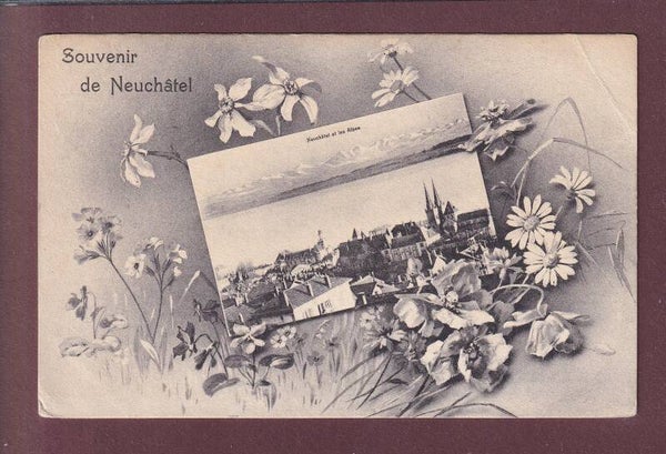 Souvenir de NEUCHÂTEL - 1908 // pli d'angle //