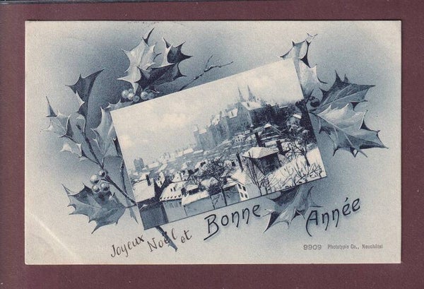 NEUCHÂTEL sous la neige - Bonne Année - 1907