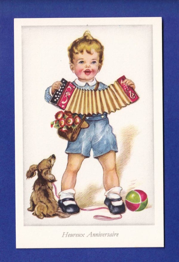 ENFANT - Petit garçon avec son chien - Accordéon