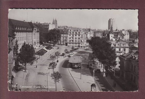 LAUSANNE - Place Chauderon - Tram - 1936