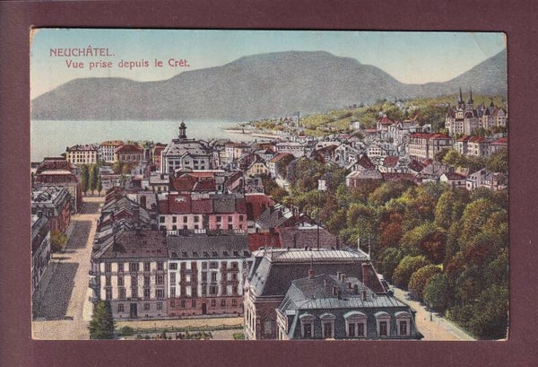 NEUCHÂTEL - Vue prise depuis le Crêt 1931 // pli d'angle //