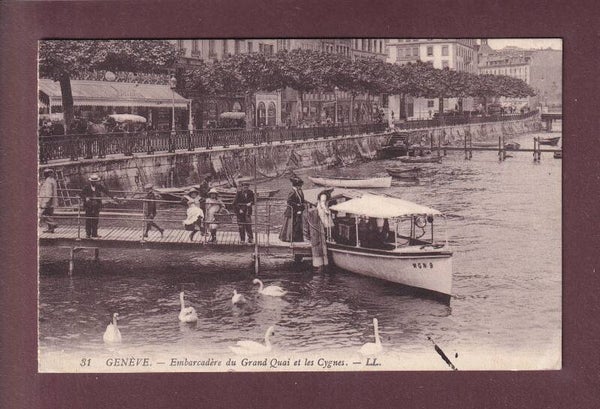 GENEVE - Embarcadère du Grand Quai - 1912 // pli d'angle //