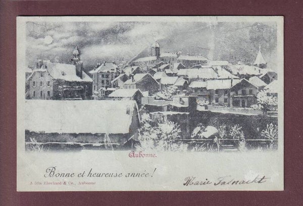 AUBONNE sous la neige - 1900 // pli d'angle //