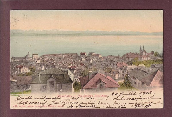 NEUCHÂTEL - Vue générale - 1902
