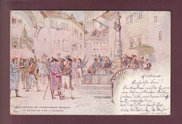 LAUSANNE - Indépendance vaudoise 1898 // pli //