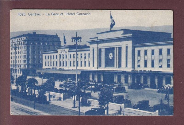 GENEVE - Gare et Hôtel Cornavin - 1933 // pli d'angle //