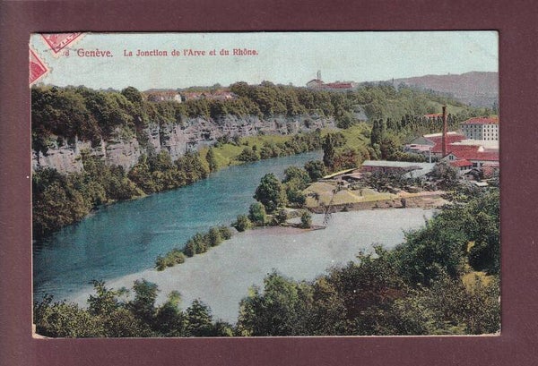 GENEVE - Jonction Arve et Rhône - 1911