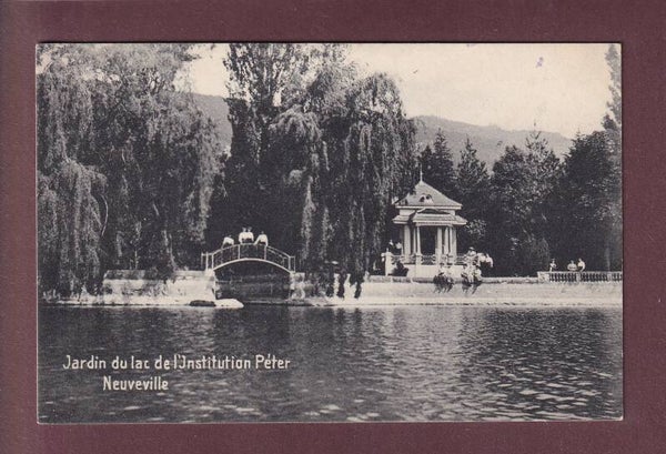 LA NEUVEVILLE - Jardin du lac de l'Institution Peter - 1910