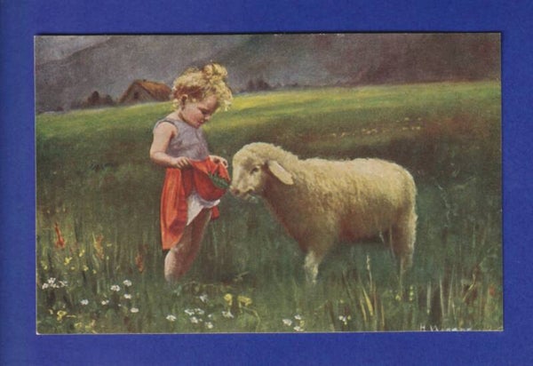 ENFANT - Jeune fille et mouton