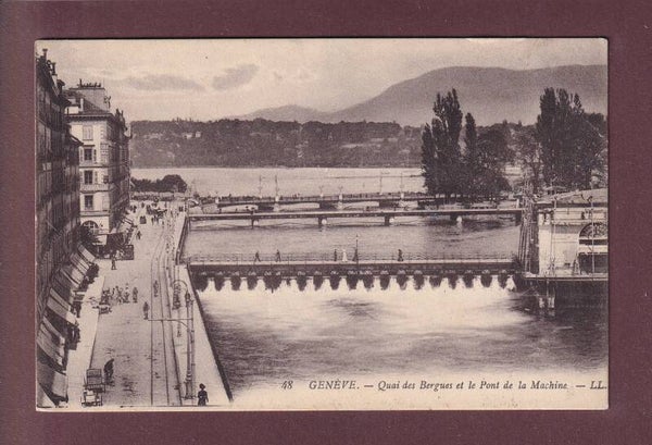 GENEVE - Quai des Bergues - Pont de la machine - 1913