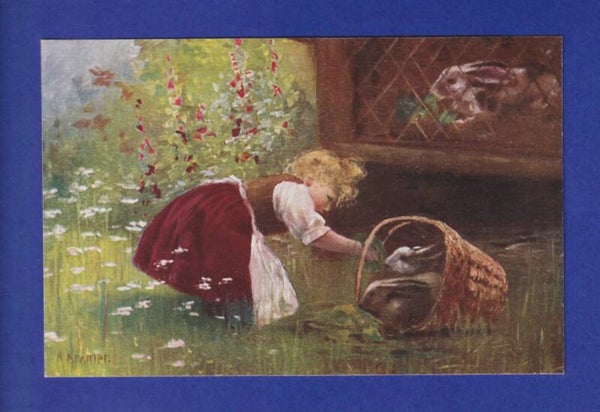 ENFANT - Jeune fille et lapin