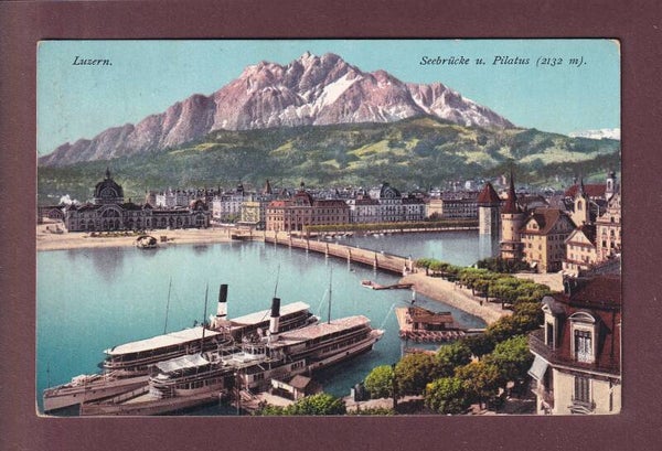 LUZERN - Seebrücke - Schiffe - Pilatus - 1910