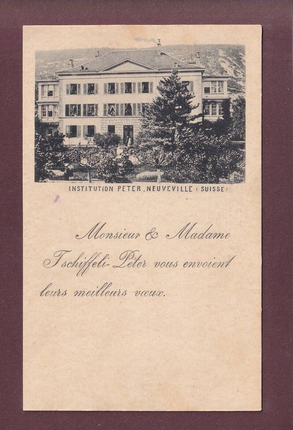 LA NEUVEVILLE - Institution Peter - 1898