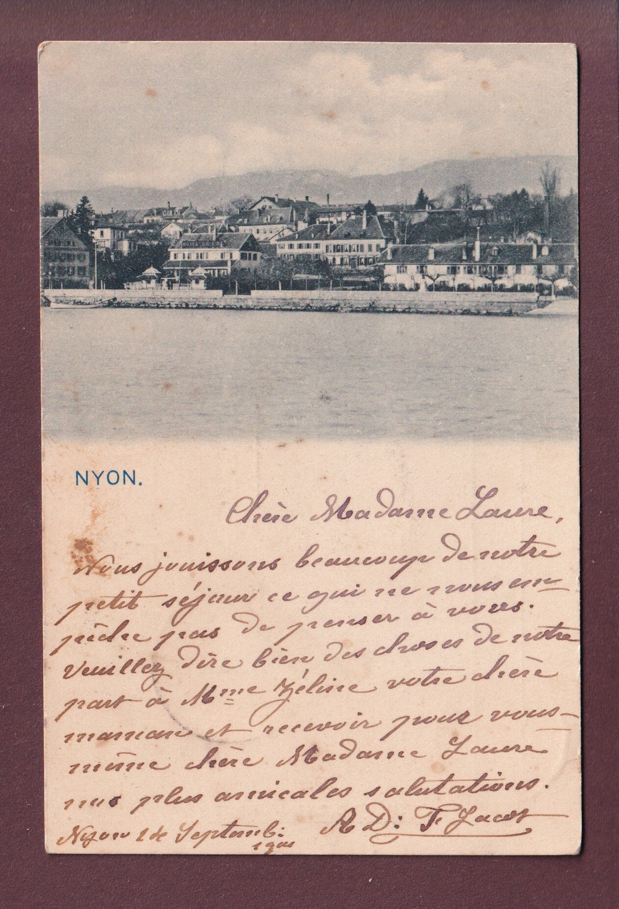 NYON vu du lac - 1901