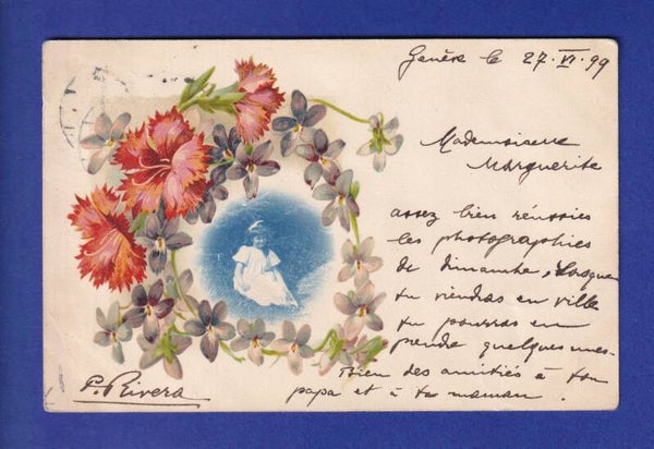 ENFANT - Montage photo dans les fleurs - 1899