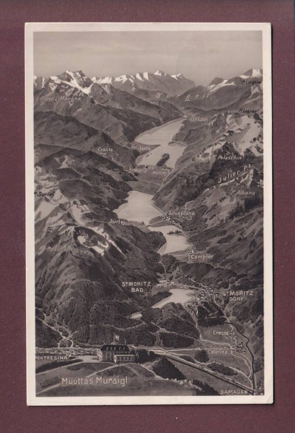MUOTTAS MURAIGL und Umgebung - 1929 Kulm Stempel