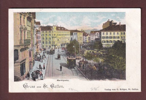 ST. GALLEN - Marktplatz - Tram - 1899