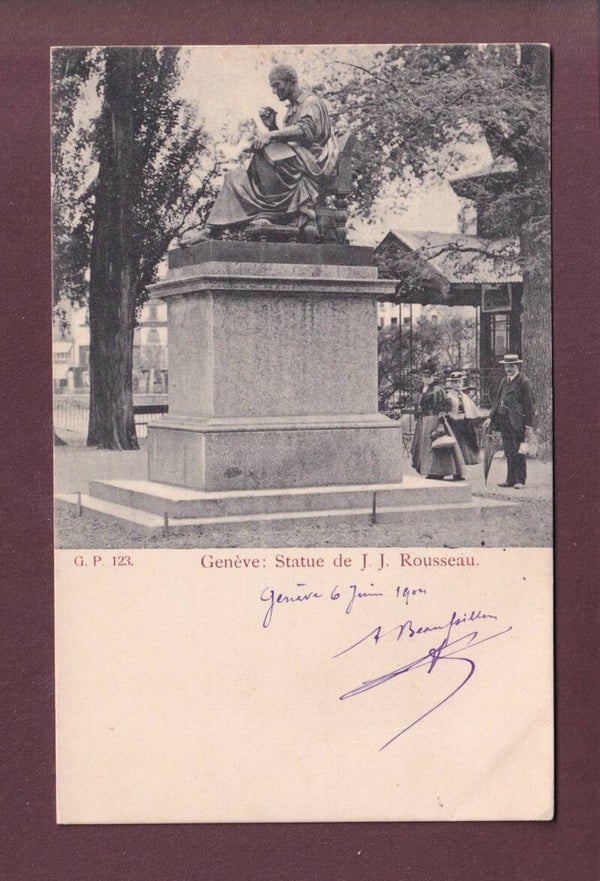 GENEVE - Statue Rousseau - Animation - 1904