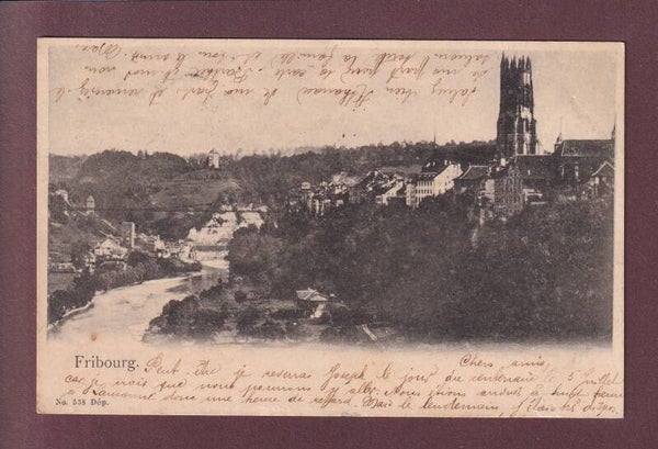 FRIBOURG - Sarine et Cathédrale - 1903