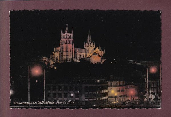 LAUSANNE - Cathédrale de nuit - 1955