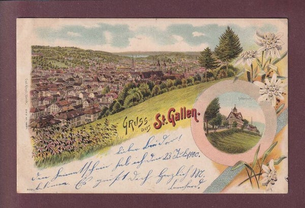 Gruss aus ST. GALLEN - 1906 Litho Künzli