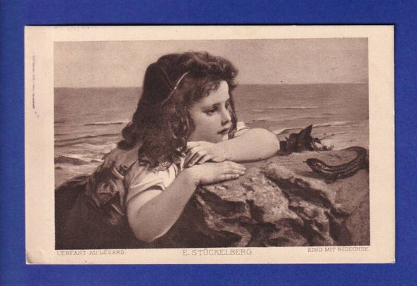 ENFANT - Jeune fille et lézard