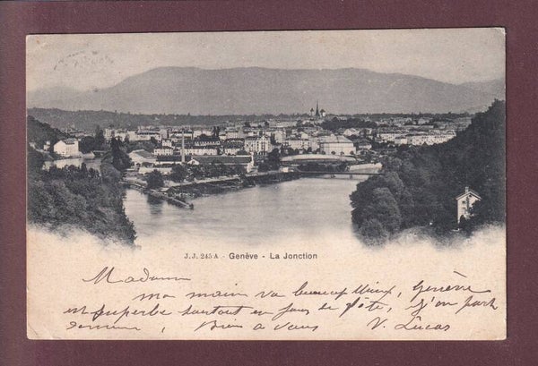 GENEVE - La Jonction - 1902 // pli d'angle //