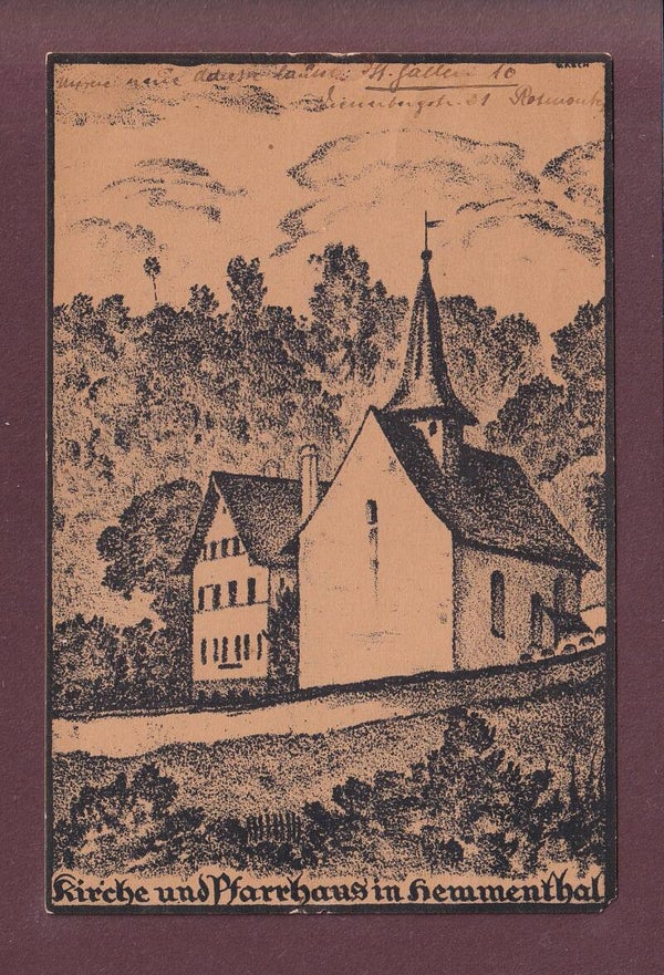 HEMMENTHAL - Kirche und Pfarrhaus - 1920