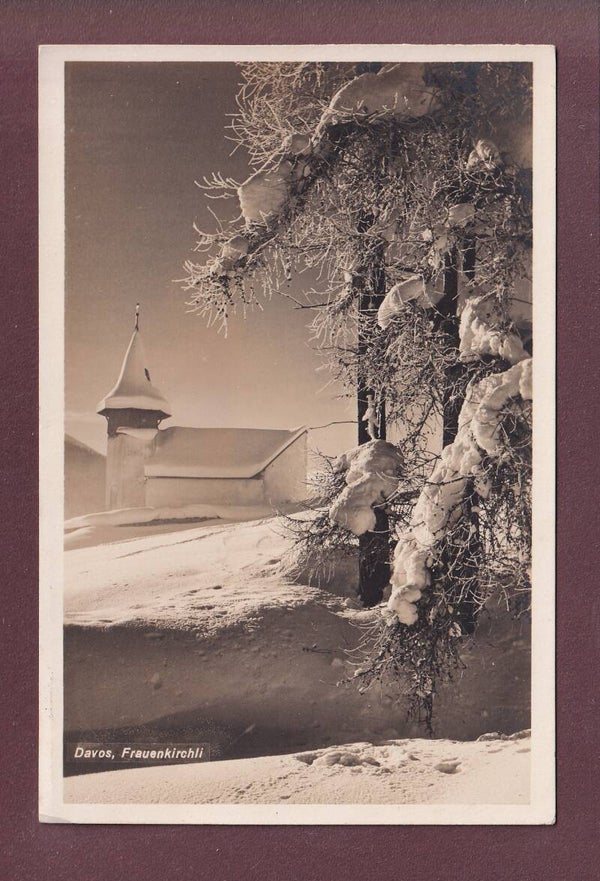 Davos - FRAUENKIRCH - Frauenkirchli unter Schnee - 1927