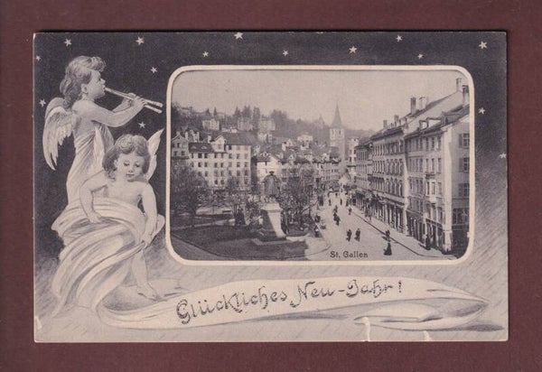 ST. GALLEN - Teilansicht - Neujahr - 1905