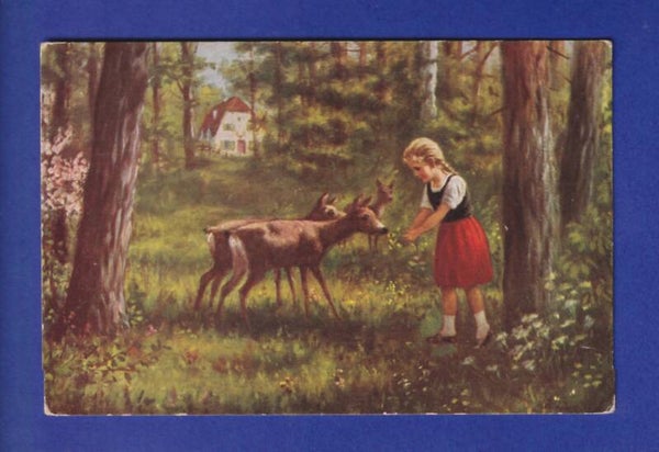 ENFANT - Jeune fille et biches