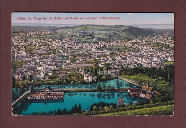St. Gallen - ST. FIDEN von den 3 Weihern aus - 1915